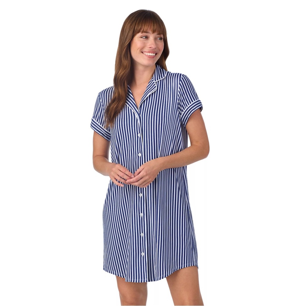 Draper James Navy and White Striped‎ Nightgown Night Dress Small